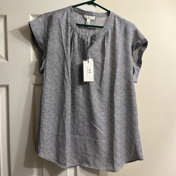 H Halston Double Georgette Top - Picture 2 of 6